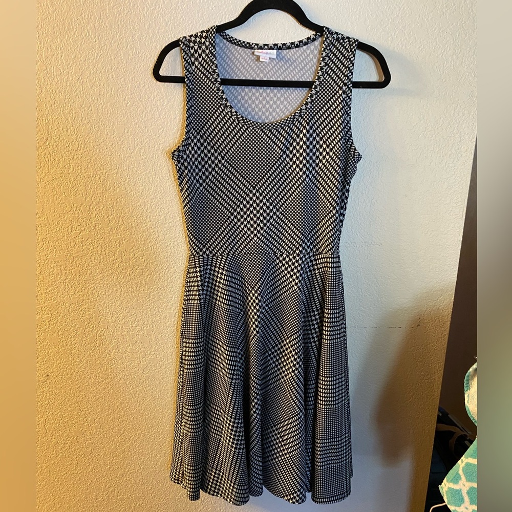 Black and White Houndstooth LuLaRoe Nicki Dress